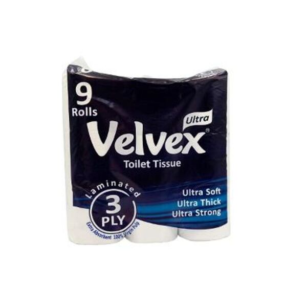 Velvex Toilet Paper 9 Roll Blue